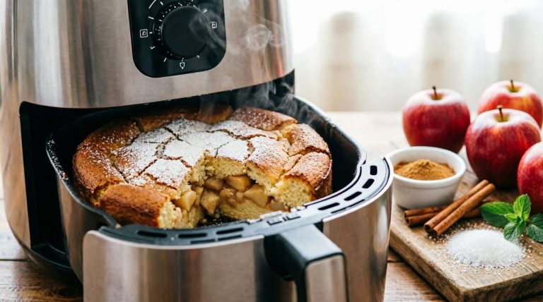Шарлотка с яблоками в аэрогриле — пышная, ароматная, без заморочек