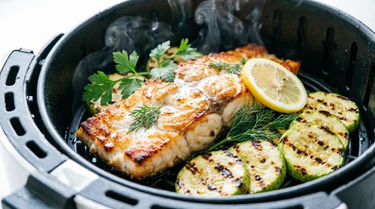 Рыбное филе в аэрогриле с кабачками